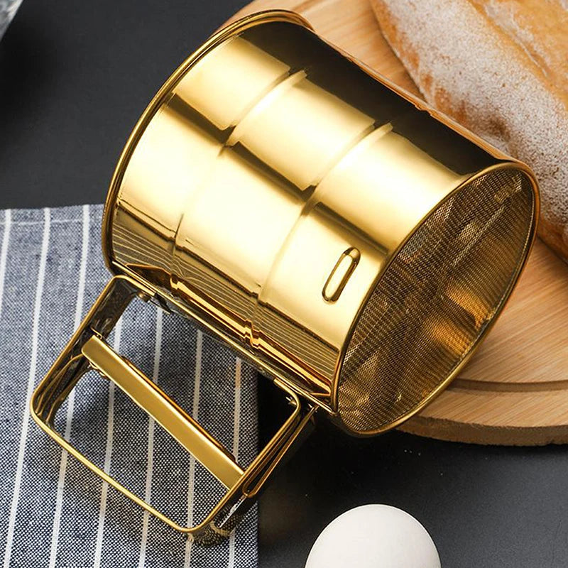 Stainless Steel Icing Sugar Filter Cup Strainer Semi-automatic Fine Qme