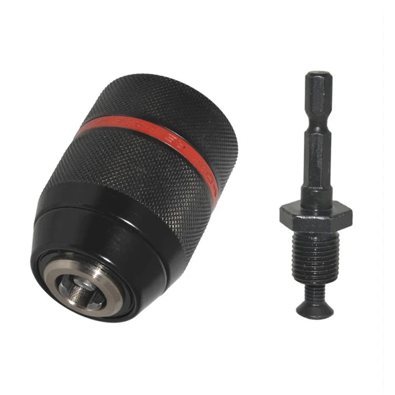 2- Keyless Threaded Metal Drill Chuck Hex Shank SDS Square Quick Grip Qme