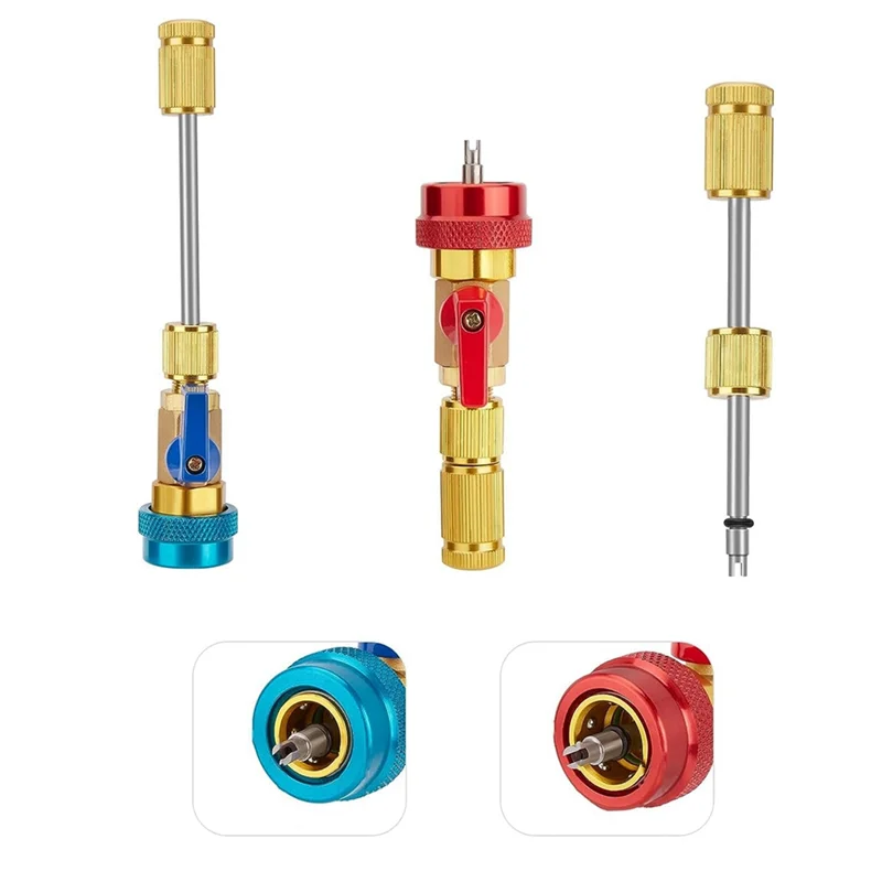 A02F-R134A Valve Core Quick Remover Installer High / Low Pressure Valve Core Remover Tool For Refrigerant Air Conditioner Qme