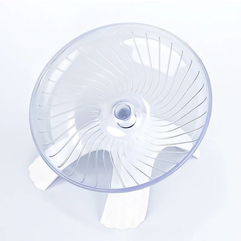 Small Pet Rotatory Jogging Wheel Toys Hamster Cage Supplies Running Qme White