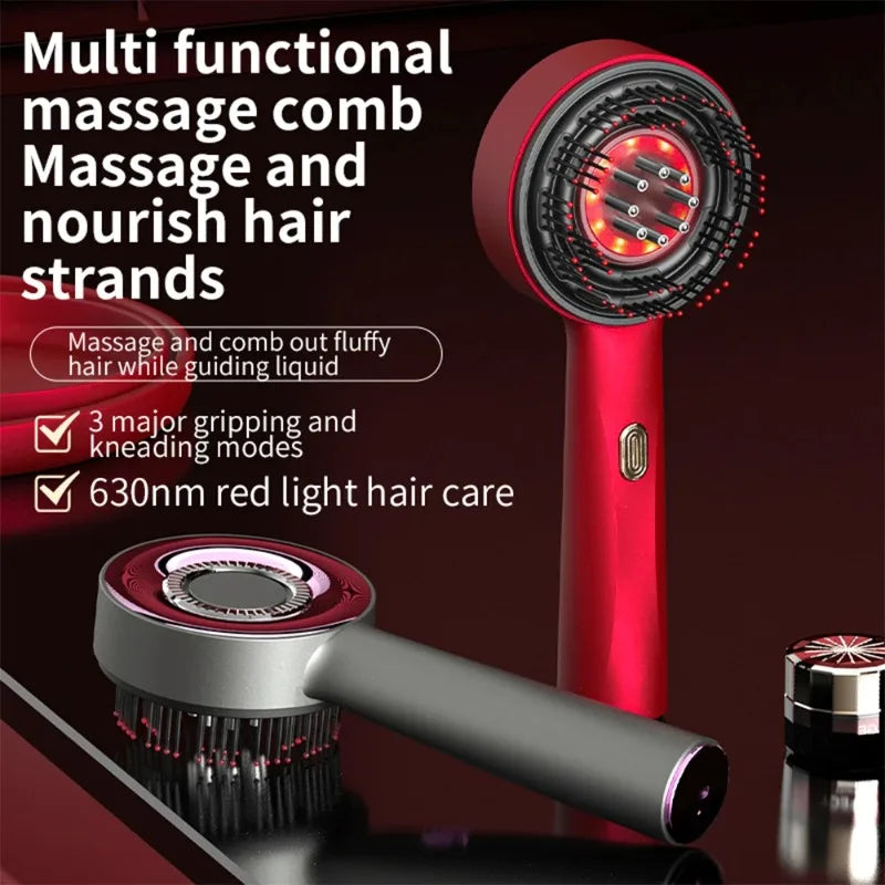 Electric Vibration Comb Red Light Anti Hair Loss Scalp Massager Oil Qme