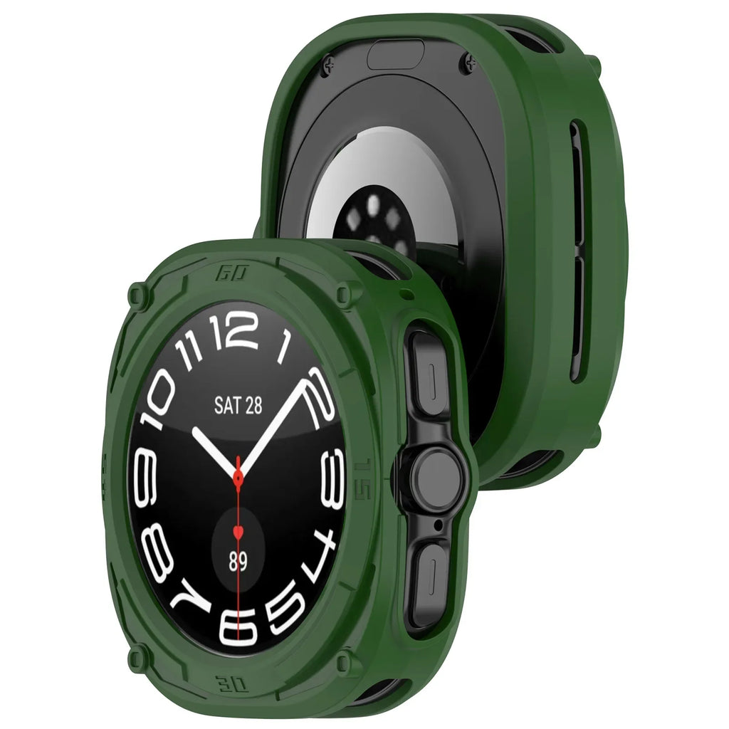 Soft TPU Case For Samsung Galaxy Watch 7 Ultra 47mm Protective Cover Shell for Watch ultral 2025 Accessories Qme Green