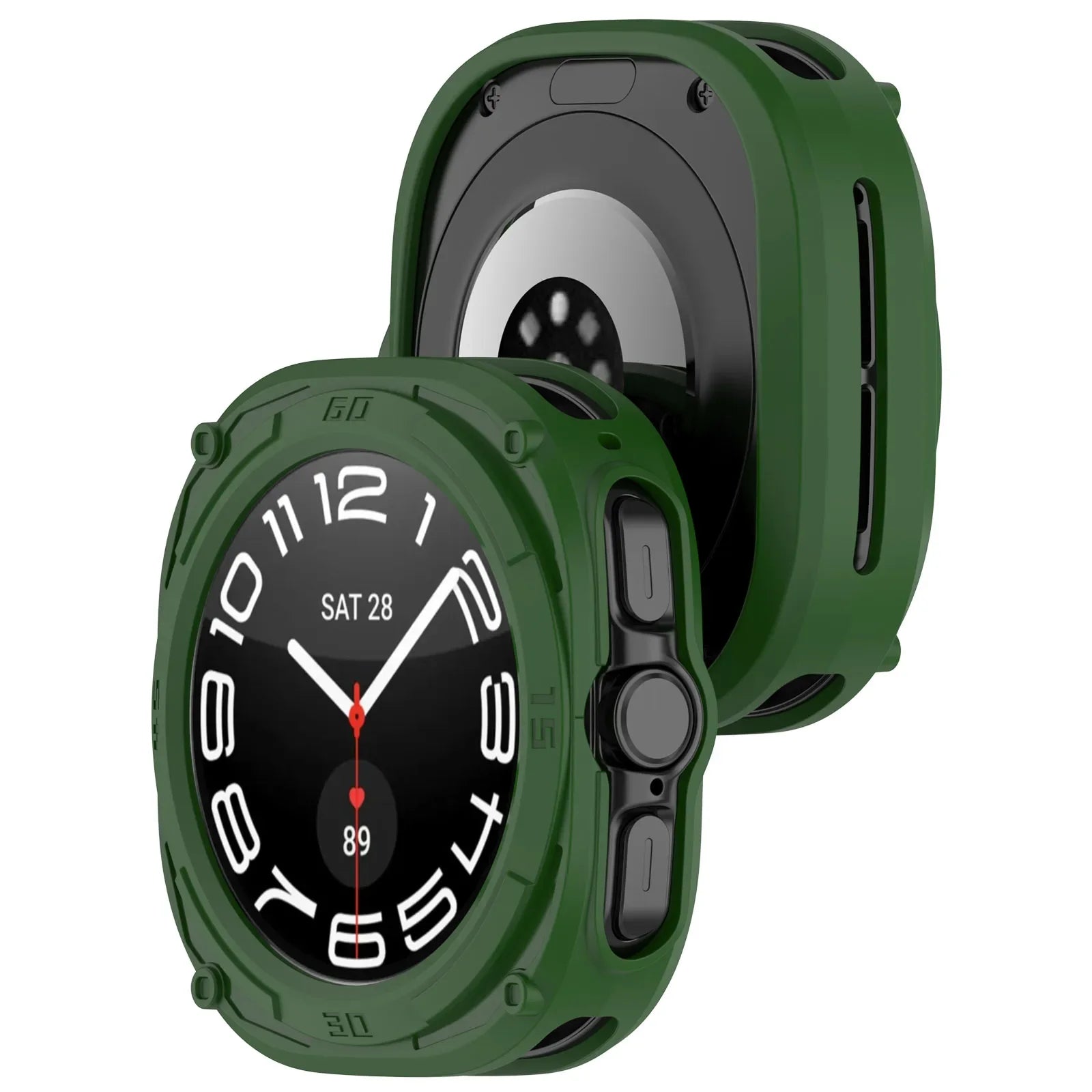Soft TPU Case For Samsung Galaxy Watch 7 Ultra 47mm Protective Cover Shell for Watch ultral 2025 Accessories Qme Green