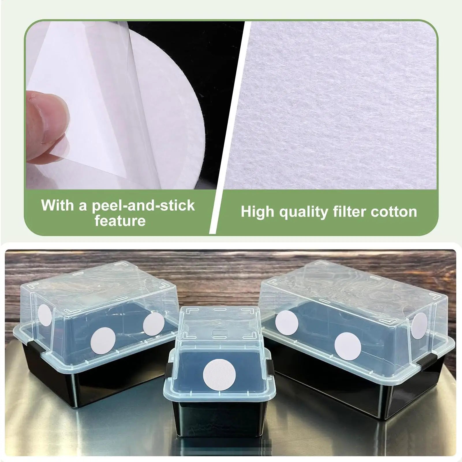 Mushroom Filter Discs 24X Mushroom Adhesive Filter Discs Cotton Pad Screen for Humidity Retention Moisture Preservation Indoor Qme