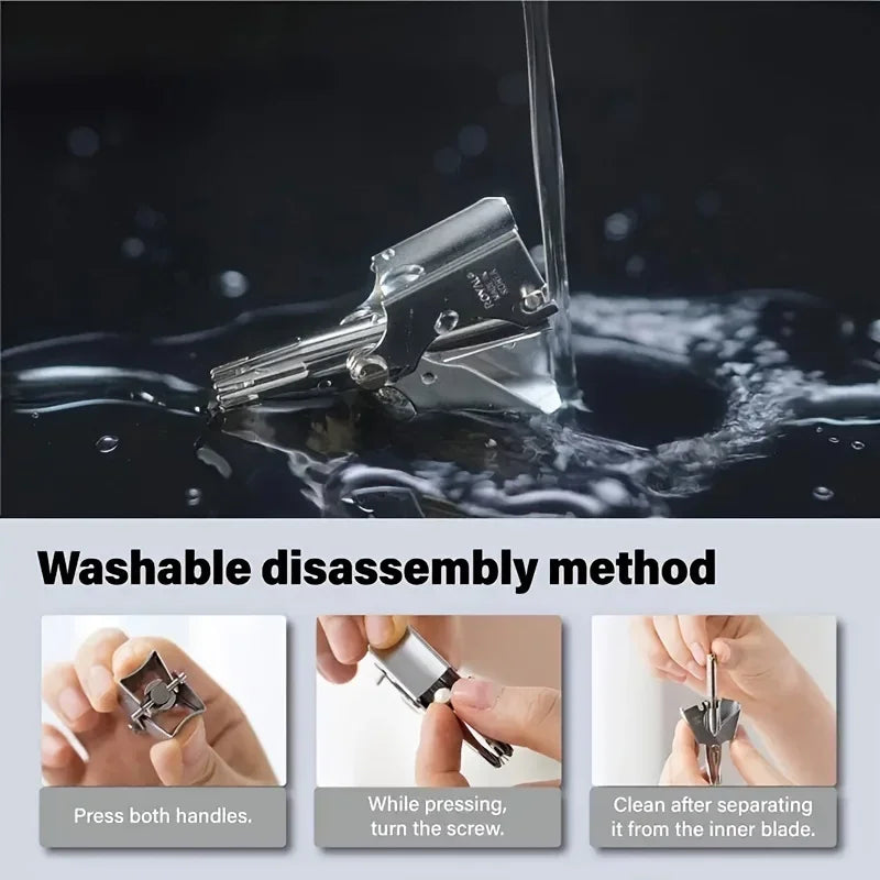 Nose Hair Trimmer Manual for Both Men And Women, Featuring a High-Quality Stainless Steel Design with a Small Round Head Qme