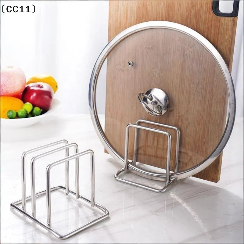 Stainless Steel Household Pot Lid Rack Cutting Board Kitchen Storage Qme Default Title