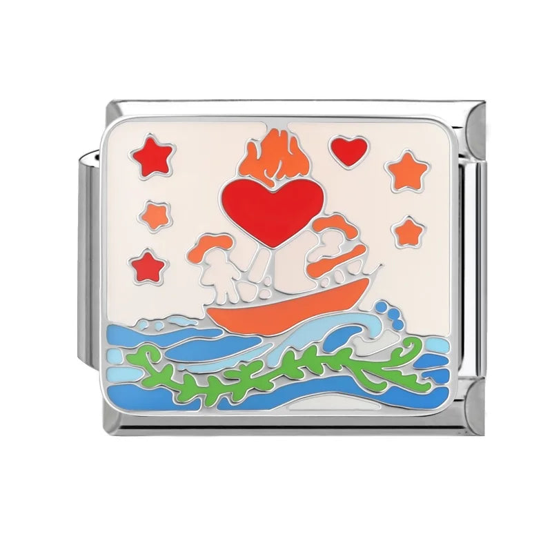 2026 New Wholesale World Peace Dove Love Heart Birds Italian Charm Fit 9mm Stainless Steel Bracelet Making Women Jewelry Gift s Qme Style 10
