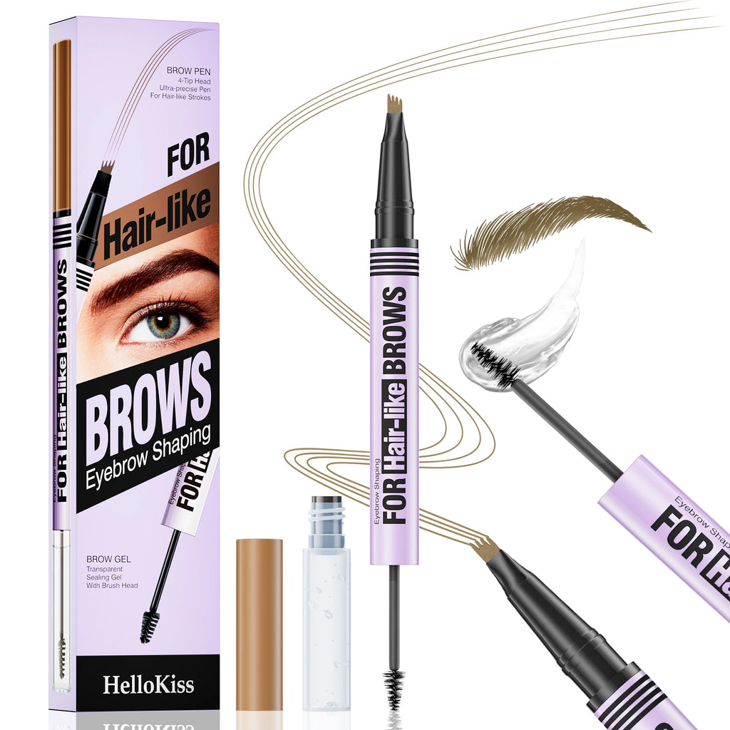 1PC Double-Ended Waterproof Eyebrow Pencil - Non-Fading, Precise Application for Long-Lasting Brow Makeup Qme 9713-1