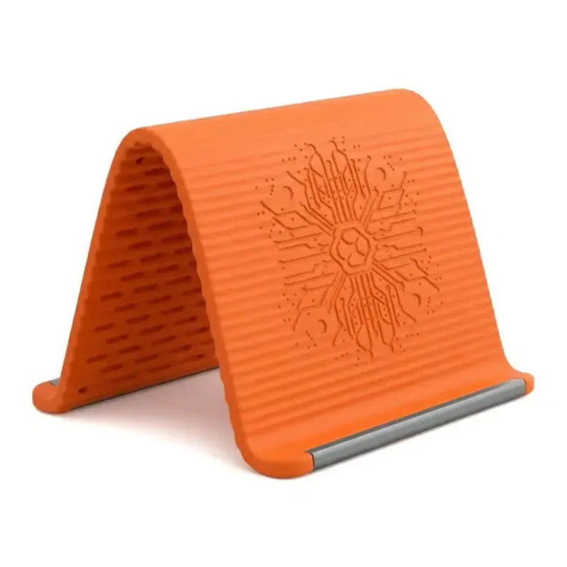 Multi-angle Silicone Phone Stand Foldable Tablet Notebook Holder Qme orange