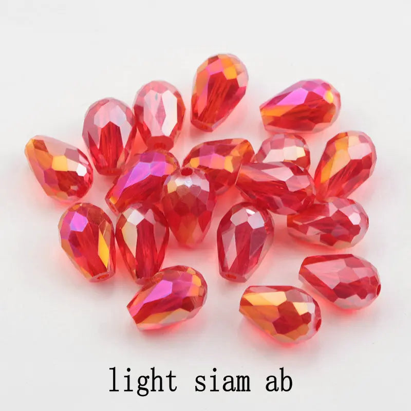 6x8MM 70PCS Faceted Austria Waterdrop Crystal Beads for Jewelry Making Teardrop Glass Beads DIY Bracelet Earring Supplies Qme 7-70pcs