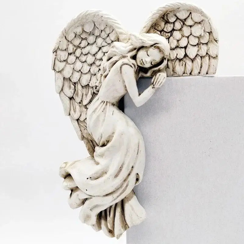 Angel Wings Resin Craft Door Frame Ornament Angel Winged Goddess Pendant Garden Door Decoration Home Gifts Left Right Wings Qme