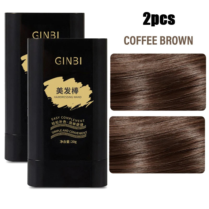 Temporary Hair Color Stick with Comb Natural Gray Coverage Black Brown Hair Root Touch Up Stick Portable Hair Color Non Greasy Qme 02 Coffee 2pcs