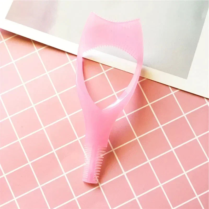 1 Plastic Portable Mascara Shield Applicator Eyelash Guide Aids Eye Qme A3007-Pink1pcs