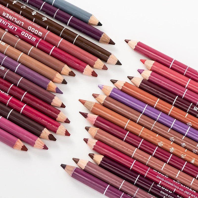 28-Colors Waterproof Lip Liner Matte Nuede Red Long Lasting Makeup Pens Non-stick Cup Lipstick Women Party Makeup Lip Cosmetics Qme