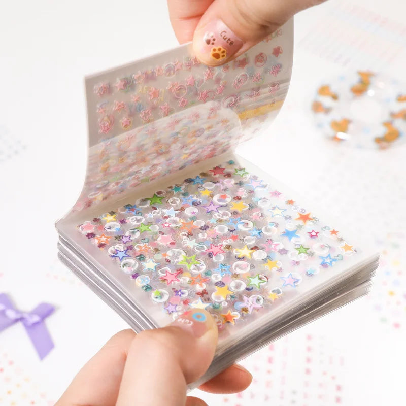 25 Sheets/Book Miniature Die-Cut Nail Sticker Set for DIY Manicure Decoration Scrapbook Mix Multifunctional Craft Supplies Qme