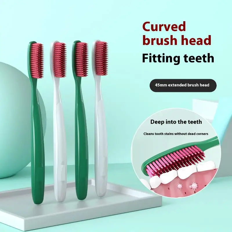 1 Long Headed Soft Bristled Adult Toothbrush Simple Household Qme