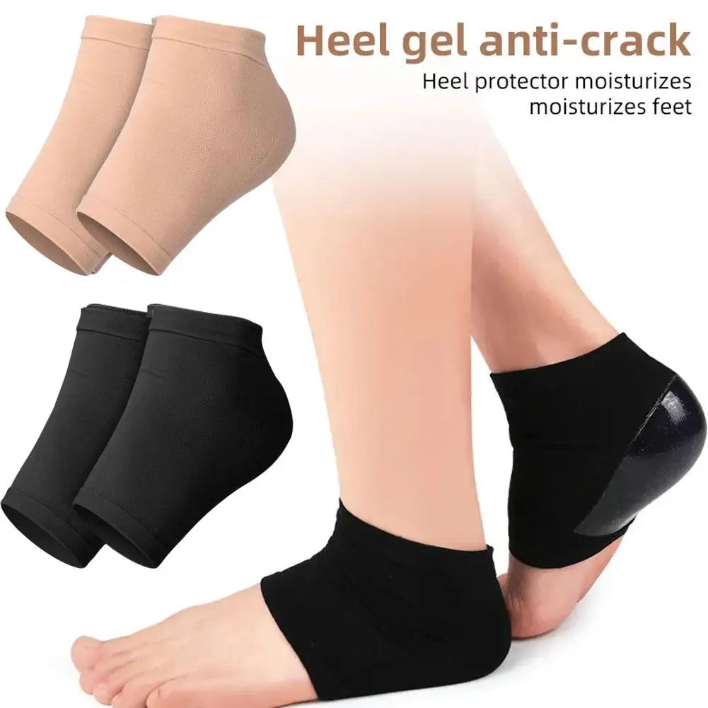 2PCS Gel Moisturizing Heel Socks Spa Sock For Foot Care Gel Heel Socks For Dry Cracked Dry Feet Skin Gel Heel Repair Socks Tools Qme