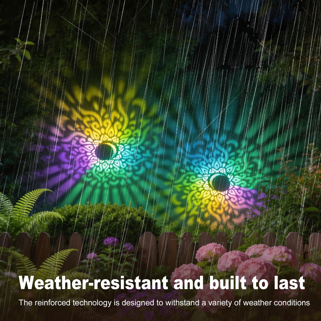 1/2/4pcs Solar Mandala Sunflower Outdoor Wall Light Waterproof Garden Decorative Lamp for Yard Courtyard Fence Decor Qme