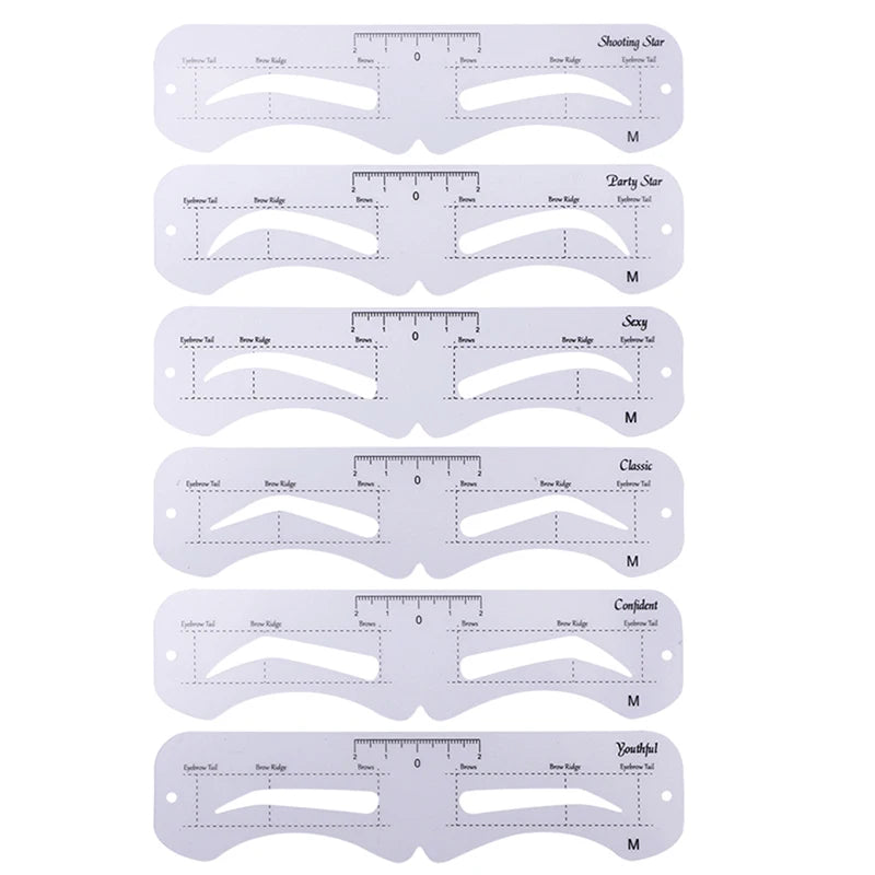6 Fixable Eyebrow Stencil Grooming Shaper Template Reusable Stickers Qme M