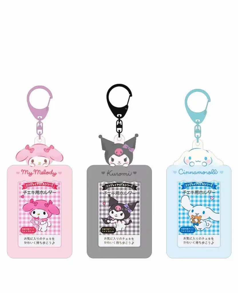 Cute Sanrio Cartoon Card Holder Portable Photo Pendant Keychain Qme