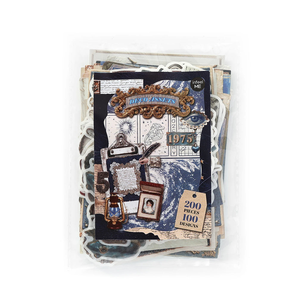 TIANZI Vintage Painting Accessories Stickers Pack Tie Bag Material for Comic Exhibitions DIY Decorations Background Art Supplies Qme