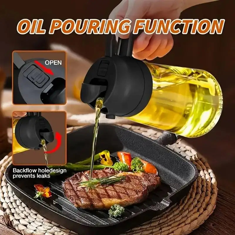 470ml Kitchen Oil Spray Bottle BBQ Cooking Olive Oil Dispenser Camping Baking Empty Vinegar Soy Sauce Sprayer Containers Qme