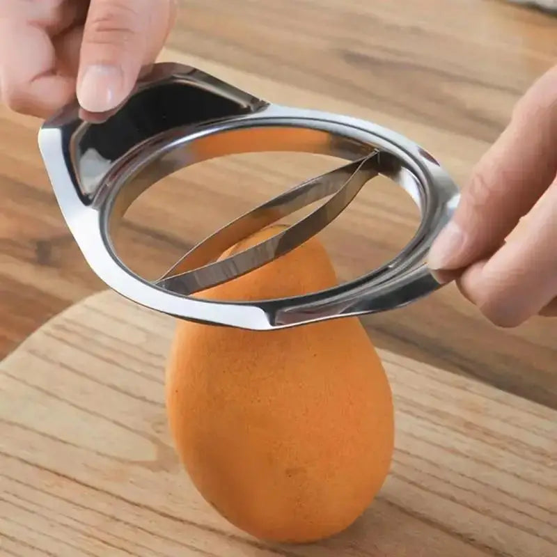 Stainless Steel Mango Cutter Kitchen Tool - Creative Fruit Splitter Corer Slicer Peeler Gadgets for Easy Mango Preparation Qme