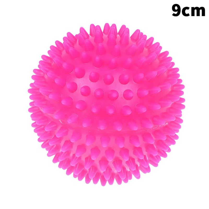 Massage Spiky Ball Yoga Training Muscle Discomfort Stress Massager Qme 9cm Rose red