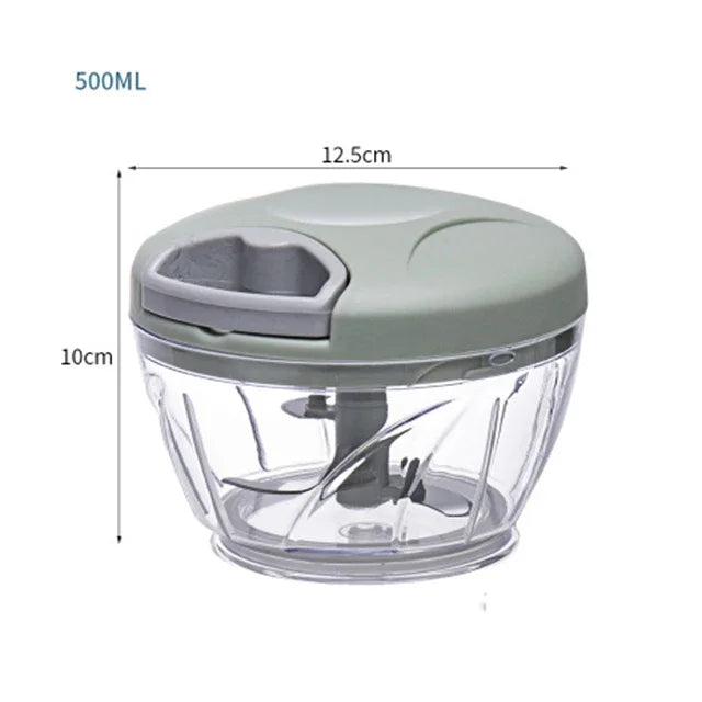 500/900ML Garlic Chopper Manual Garlic Press Food Vegetables Cutter Meat Grinders Kitchen Gadgets Hand Mincer Garlic Masher Qme Green500ml