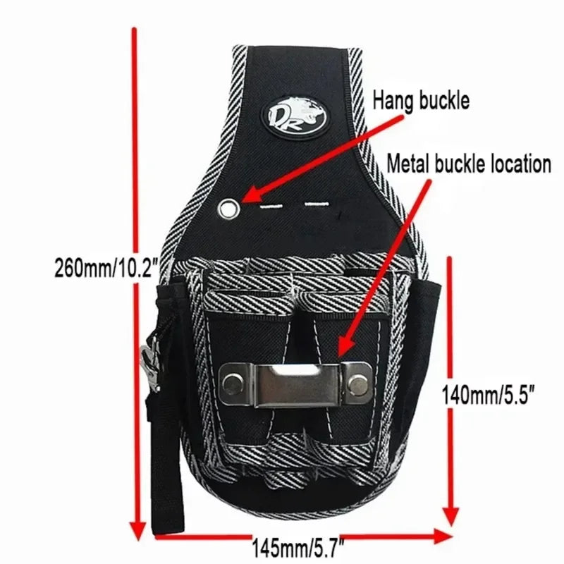 Canvas Tool Woodworking Waist Bag Small Black Oxford Cloth Qme