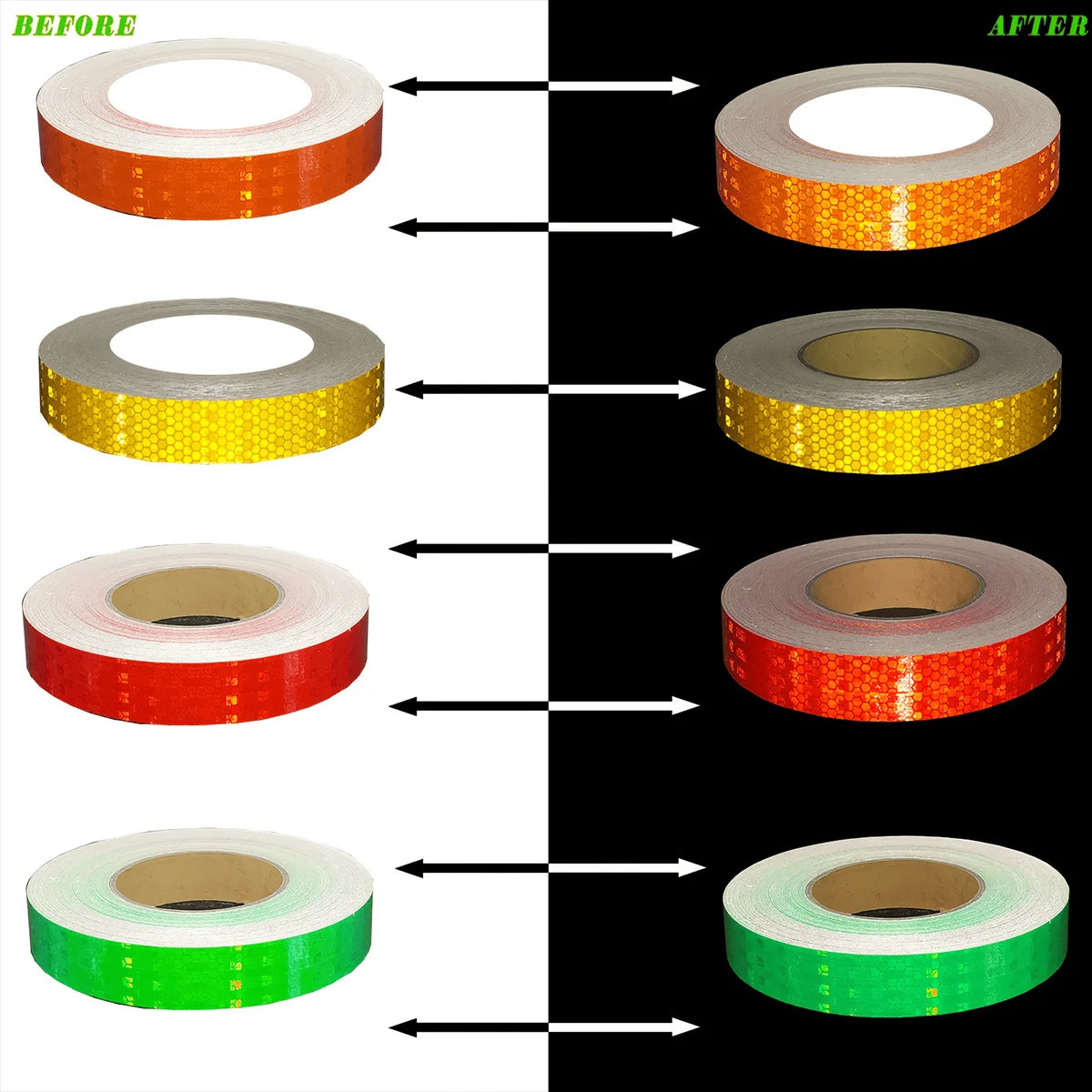 Car Reflective Tape Auto Safety Warning Sticker Reflector Protective Tape Strip Film for Trucks Auto Motorcycle Qme