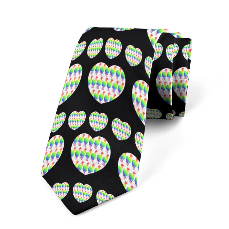 Funny Frog Sunflower Print Men's Tie Fashion Business Personality Qme style7