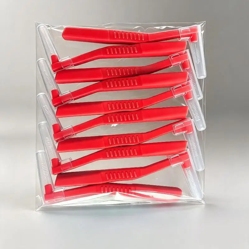 Interdental Brushes Eco-friendly Soft Bristles Assorted Sizes Qme 10pcs Red