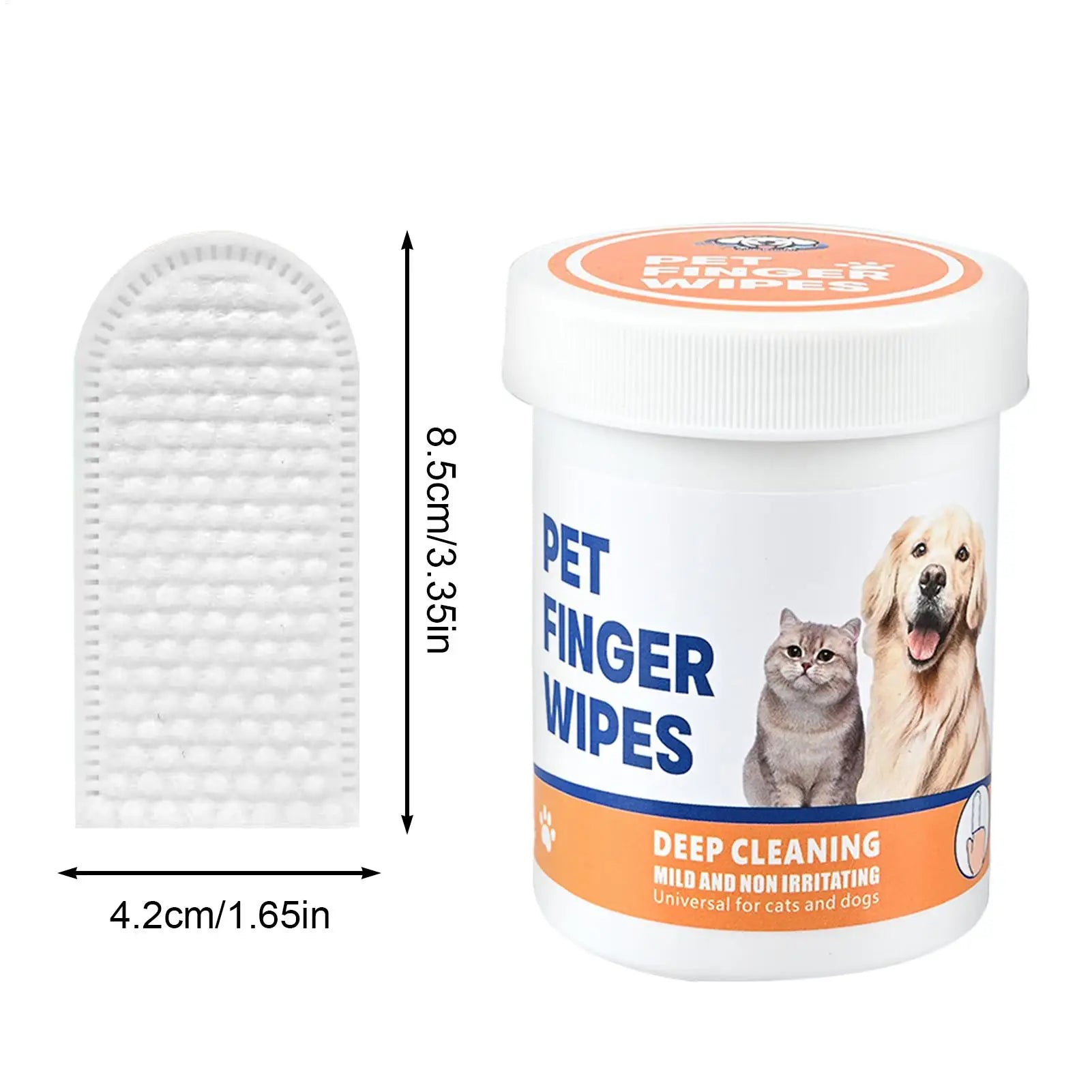 NEW Dog Finger Ear Wipes Soft Finger Cleaning Pads For Dog Ear Safe Plant-Based Cleanser Supplies For Pet Care Grooming Bathing Qme