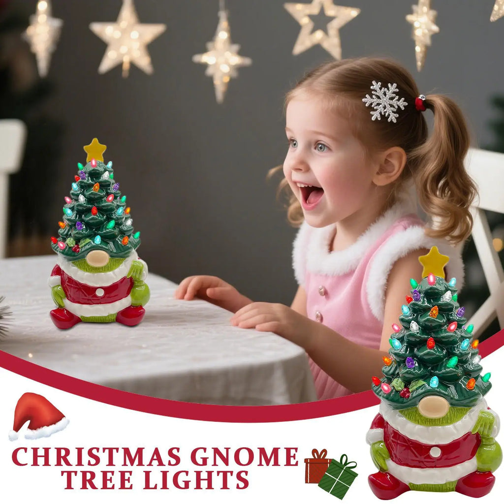 Holiday Gnomes Resin Ornament Statue Light Desk Christmas Tree Qme