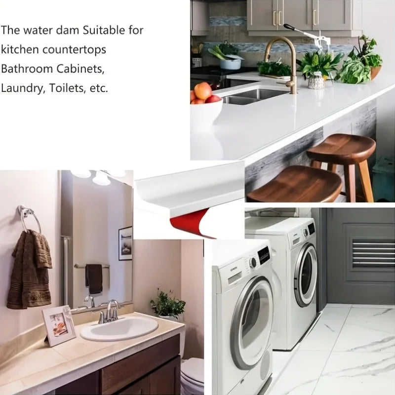 1 self-adhesive silicone waterproof strip for kitchens and bathrooms, suitable for countertops, cabinets, and sink edges Qme