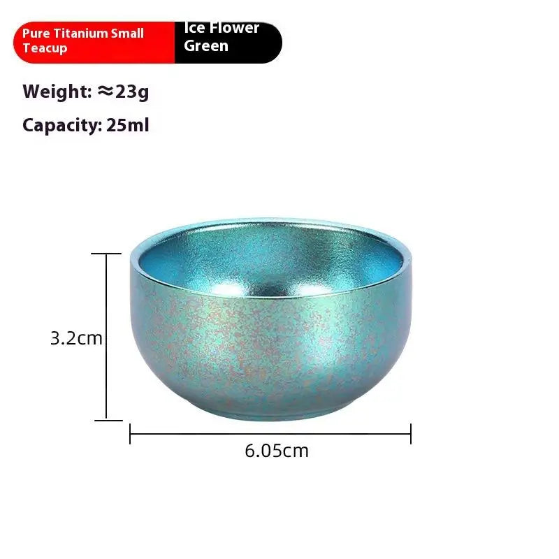 Pure Titanium Small Tea Cup Coffee Outdoor Portable Camping Tableware Qme 2 Green