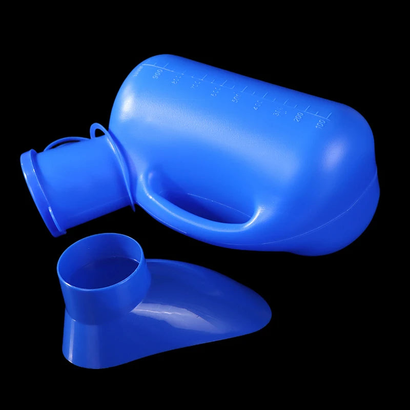 1Pc 1000ML Blue Unisex Urinal Mobile Toilet Pee Storage Tool Travel Car Pee Bottle With Lid Pee Large Capacity Urinary Bottle. Qme