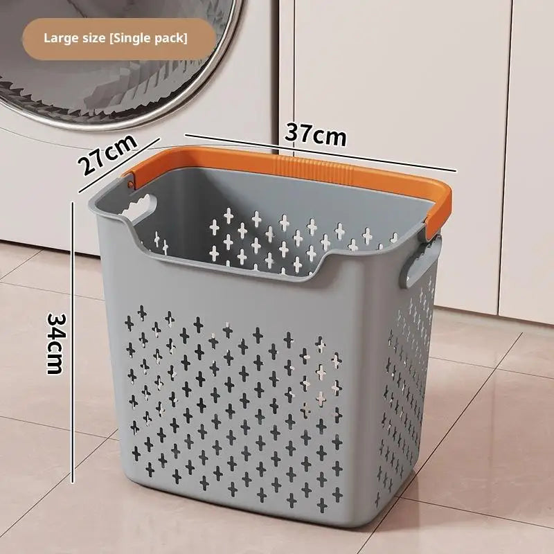 Household Laundry Basket Bedroom Bathroom Storage Large Capacity Qme Gray L