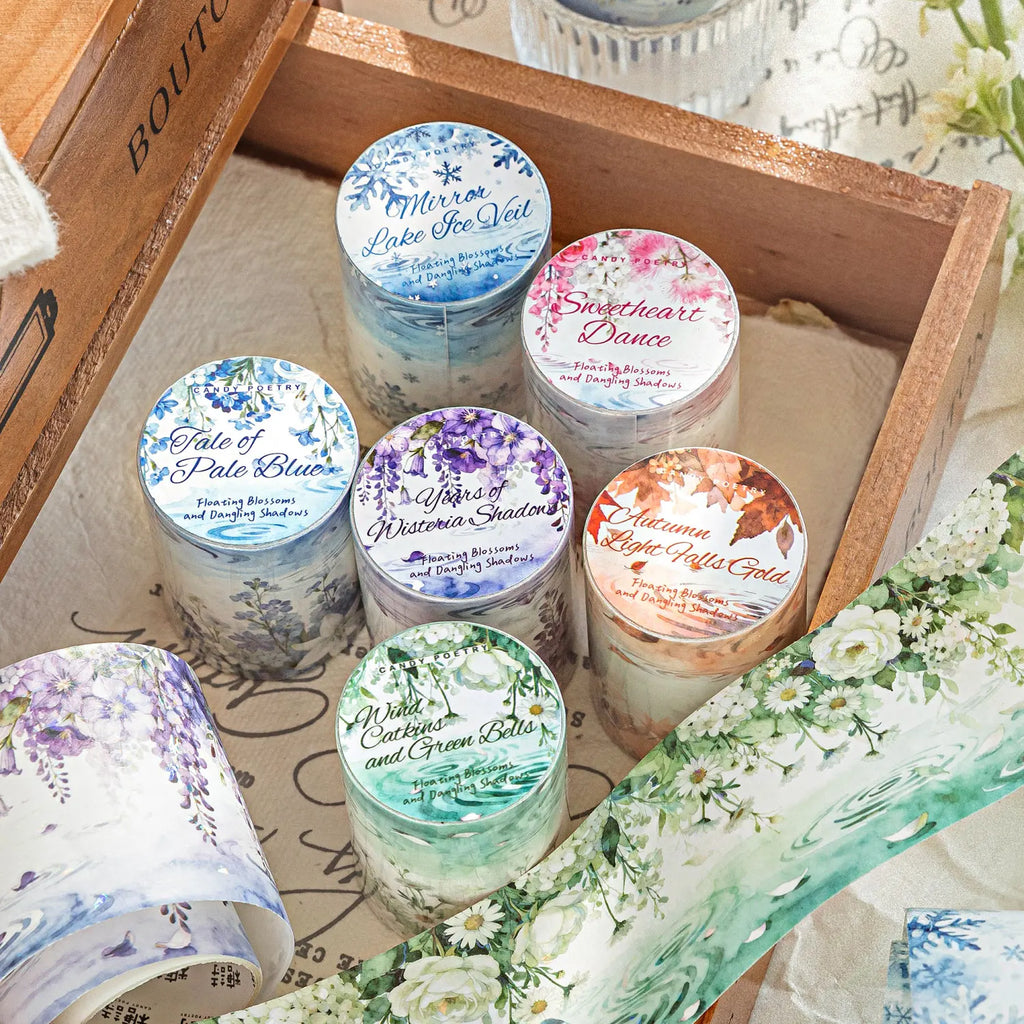 1 Roll Floral Tassel Theme Washi Tape for DIY Journal, Photo Frame Collage, Scrapbook Material, Phone Case Decoration Qme