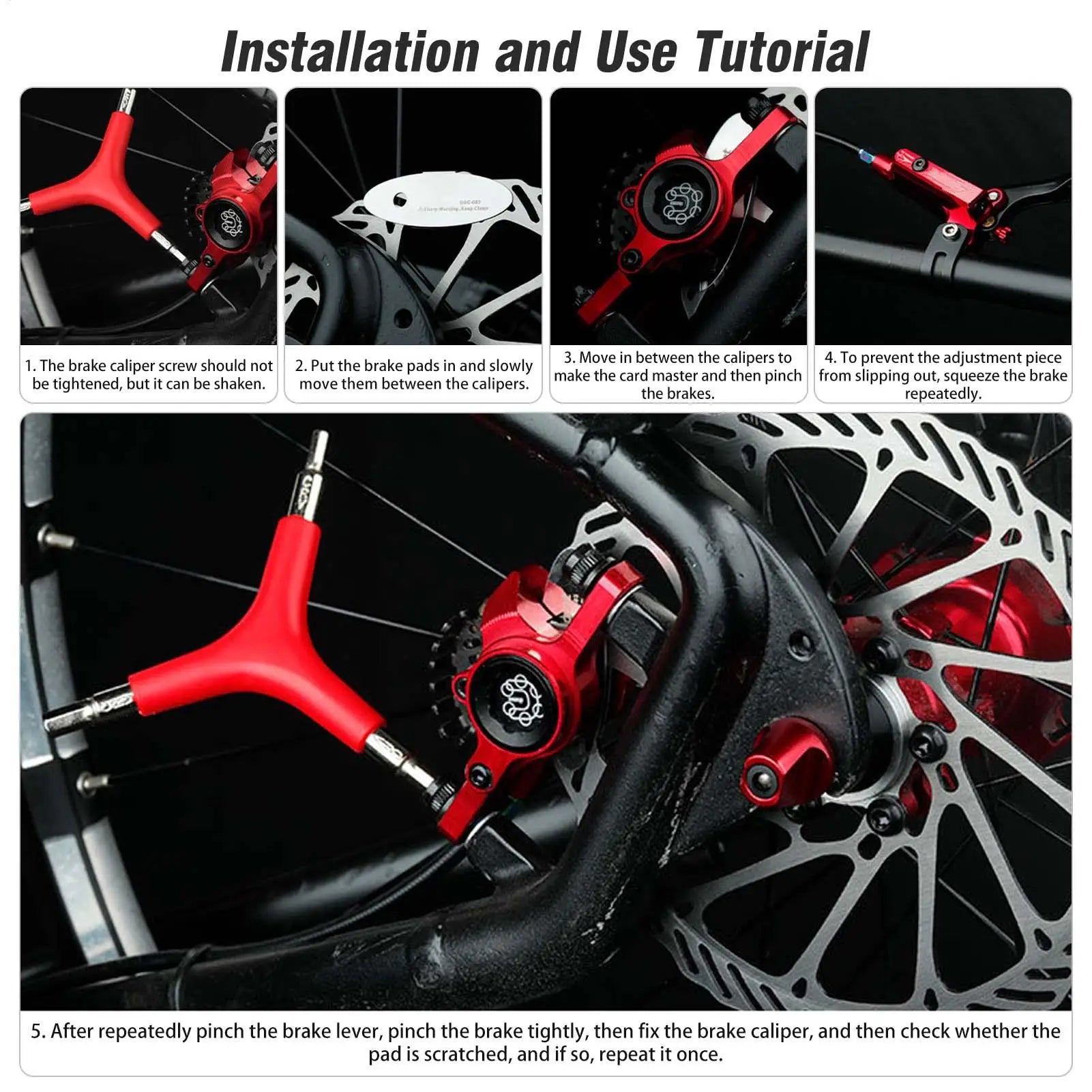 Stainless Steel Bicycle Hydraulic Disc Brake/ Line Disc Brake Caliper Adjusting Tool Disc Brake Center Tool Qme