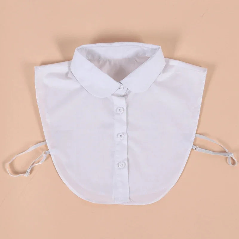 Detachable Cotton Lapel Shirt Fake Collar Solid False Blouse Neckwear Qme C China Mainland