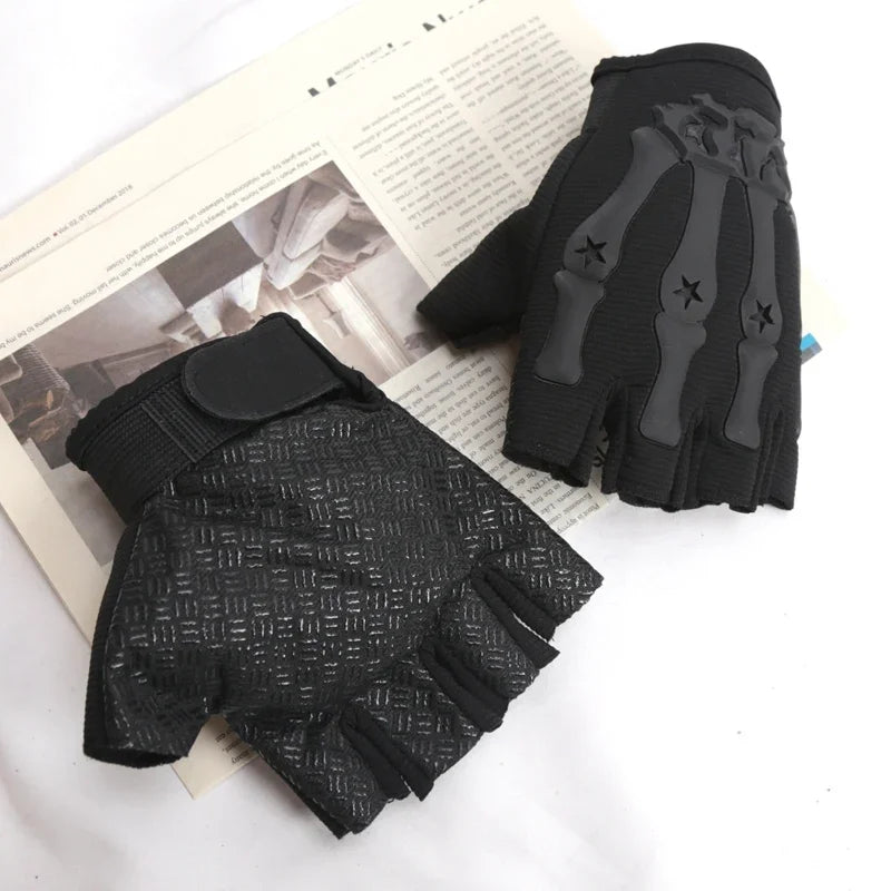Men Cycling Gloves Outdoor Sports Fingerless Motorcycle Elastic Qme