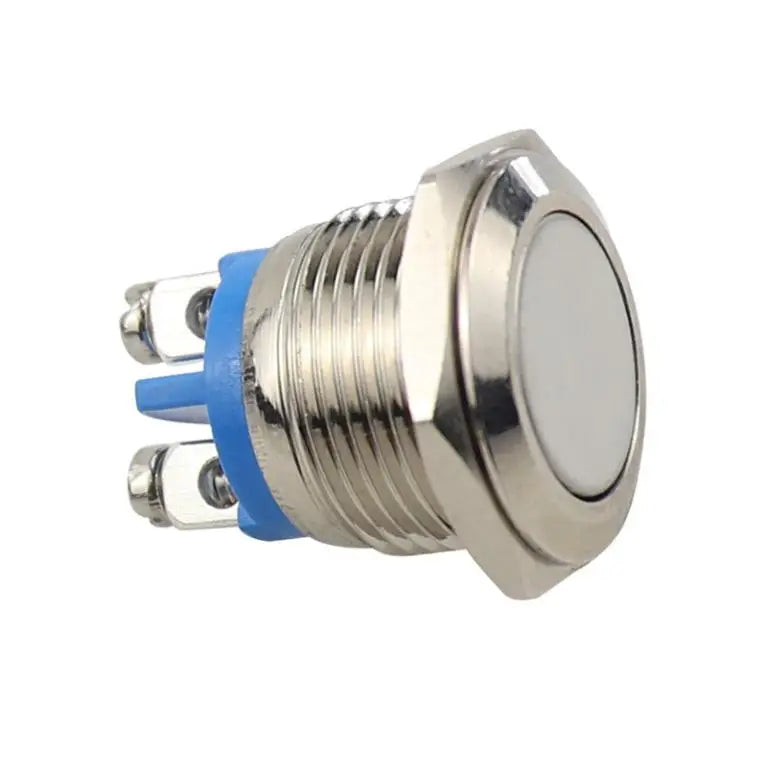 Waterproof Metal Push Button Switch LED Light Momentary Reset Qme flat head