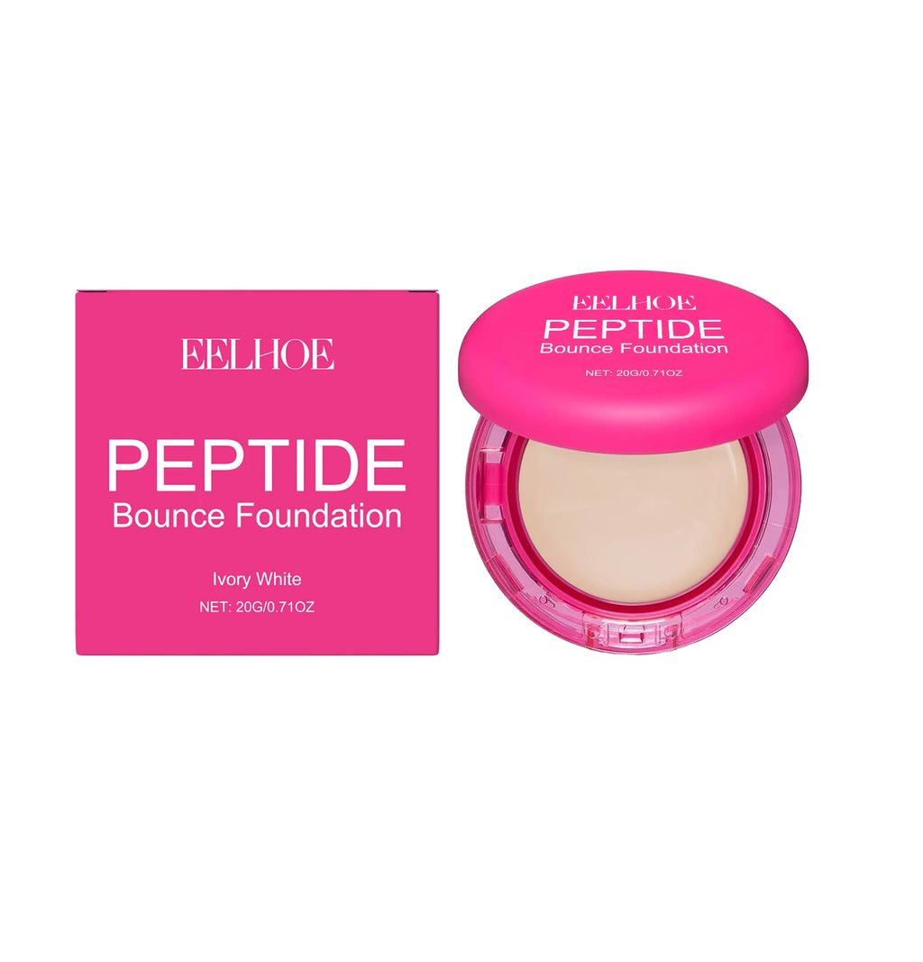 Peptide Bounce Balm Foundation Lasting Full Coverage Concealer Covers Spot Blemishes Brightening Oil Control Makeup Base Cream Qme Ivory White
