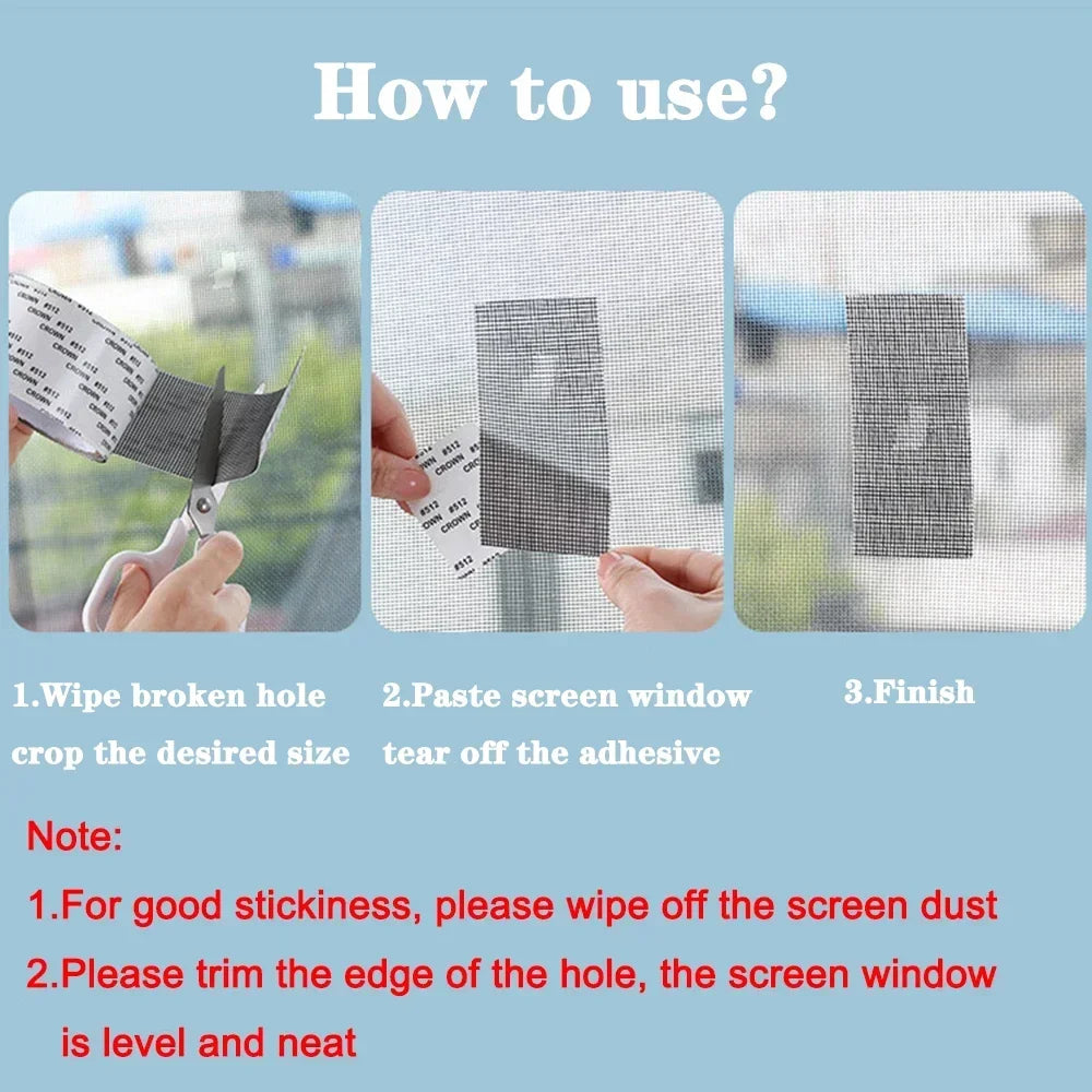1ps Easy-to-Apply Waterproof Window Screen Repair Tape – Keep Mosquitoes Out with Our Anti-Insect, Self-Adhesive Mesh Patch Qme