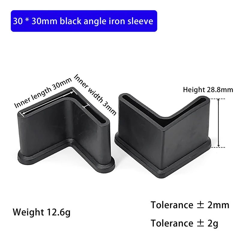 10Pcs L Type Rubber Base Non-Slip Foot Pad Slotted Angle Bar Triangle Feet Shelf Iron Bed Foot Cover Protective Rubber Sleeve Qme A2