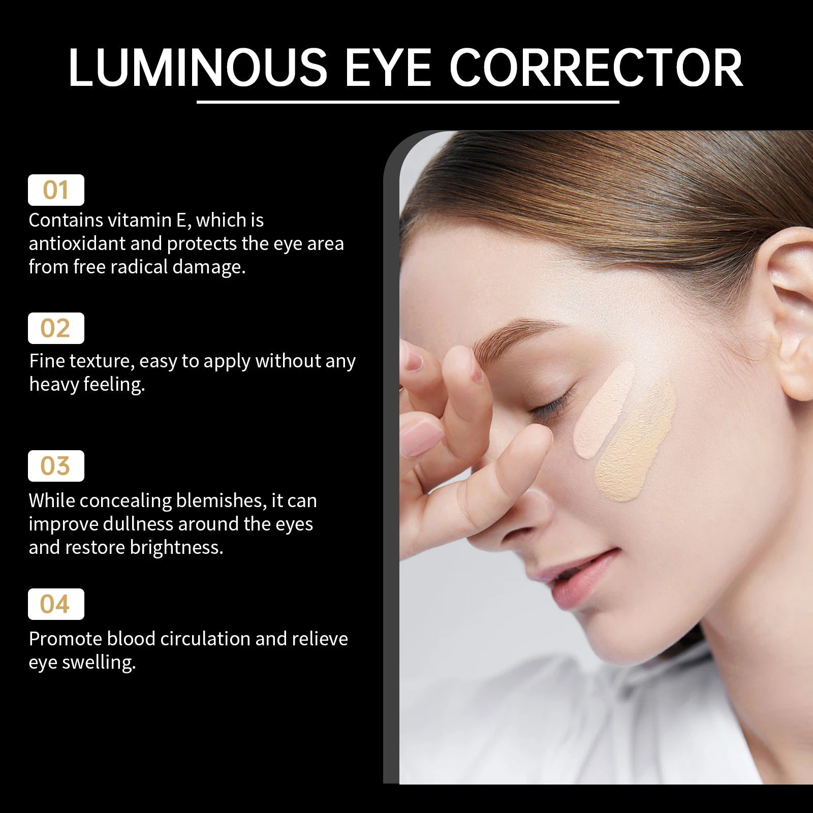Dark Circles Concealer Stick Under Eye Cover Acne Pigmentation Blemishes Coverage Waterproof Lightweight Natural Daily Makeup Qme
