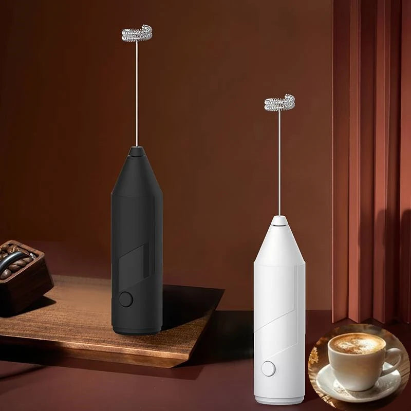 Handheld Electric Egg Beater Foamer Mini Battery Powered Milk Frother Coffee Drink Mixer Milk Foamer Kitchen Tools Qme