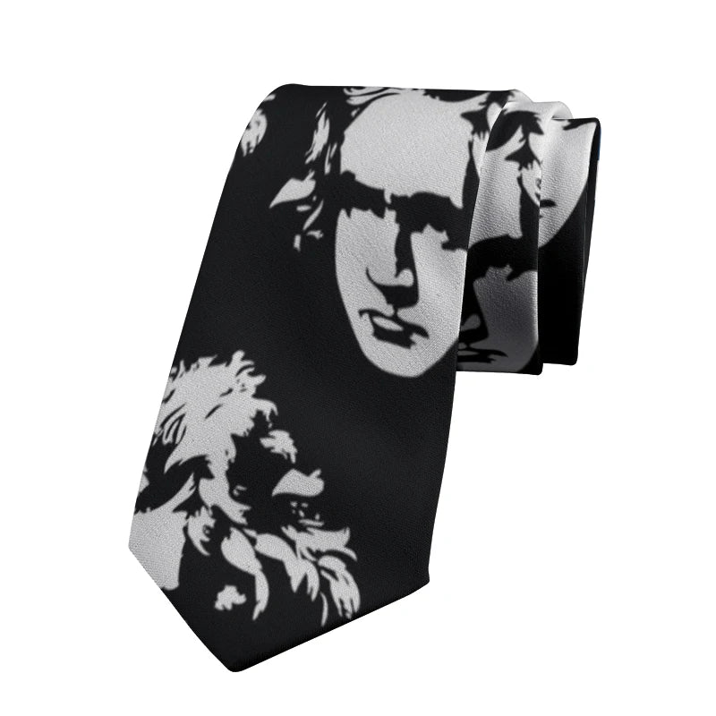 Art Nouveau Portrait Tie Classical Oil Painting Casual Slim Men's Qme type3